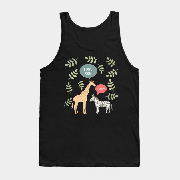 Funny Safari Love Shirt Tank Top by SWON Design